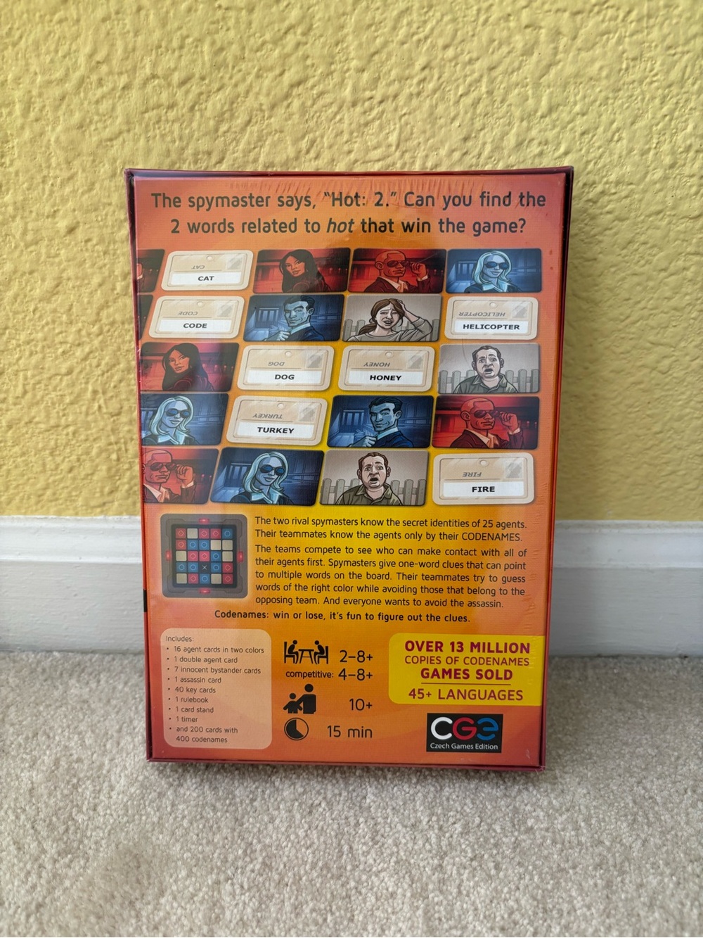 Codenames Party Word Game - Red Orange Gradient Box - Picture 2 of 2